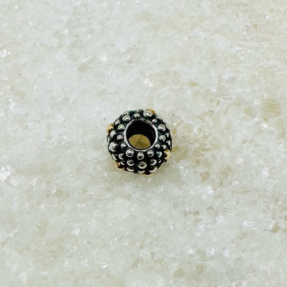 EUC Pandora 791225 Sterling Silver w/ 14k Yellow Gold Moss Designer Charm - Picture 12 of 15